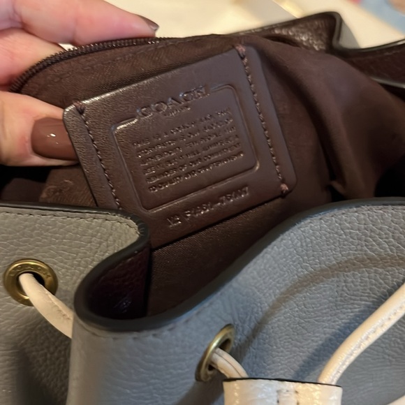 COACH Colorblock Snake Print Leather Evie backpack EUC - Picture 11 of 13